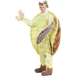 Sea Turtle Costume Adult Size Small Jumpsuit Zip Up Hooded Foot Covers Mits